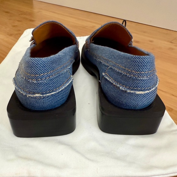 Ganni Crystal Embellished Denim Loafers - Picture 4 of 9